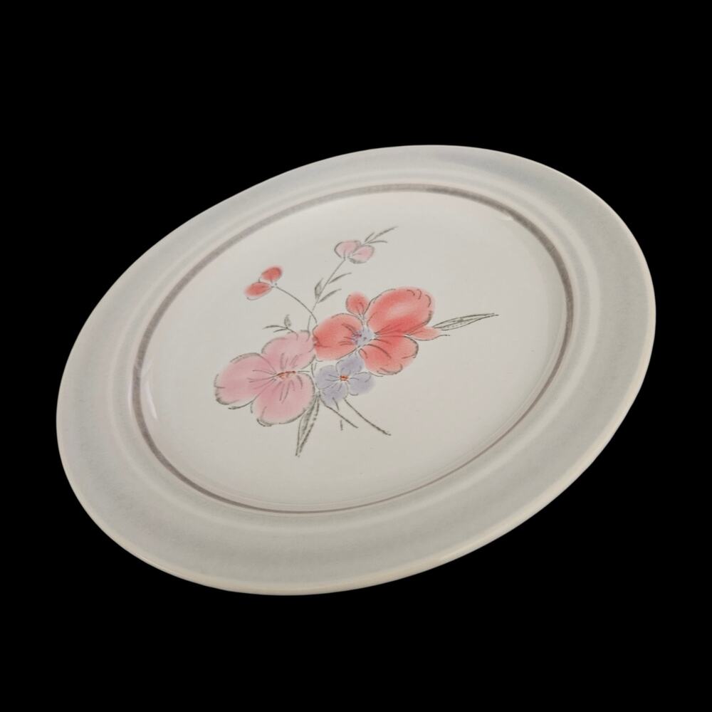 Galleria Collection Stoneware Floral Bread Plates Set 4 Japan Vintage